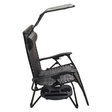 Шезлонги комплект 2шт Bonro SP-167A серый с козырком 