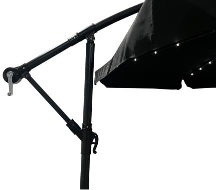  Парасоля садова з підсвіткою LED чорна Bonro B-7218LP 3м 6 спиць