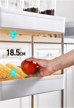  Полиця для кухні та ванни на колесах біла Bonro B06