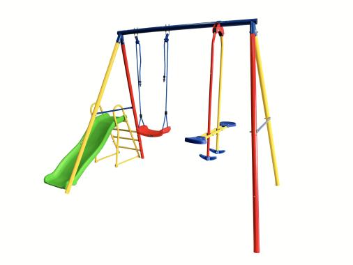 Детский игровой комплекс 2 качели и горка Spoko SP-S03 разноцветная 