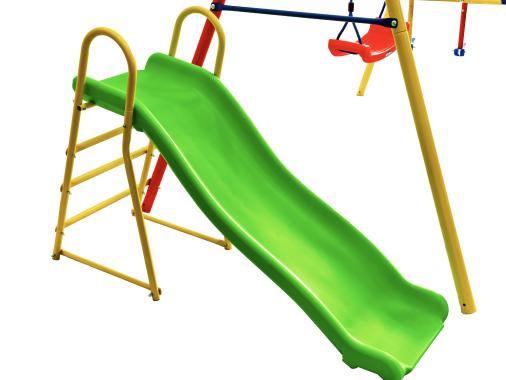 Детский игровой комплекс 2 качели и горка Spoko SP-S03 разноцветная 