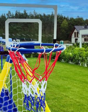 Детский спортивно-игровой комплекс 2 качели с баскетбольным кольцом Spoko SP-S08 разноцветный 
