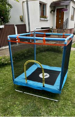  Батут манеж дитячий з сіткою Atleto 120x120 см синій KRB07