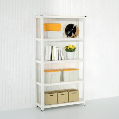 Стеллаж металлический 180х90х40 Siker GoodTool P9040L белый 5 полок 