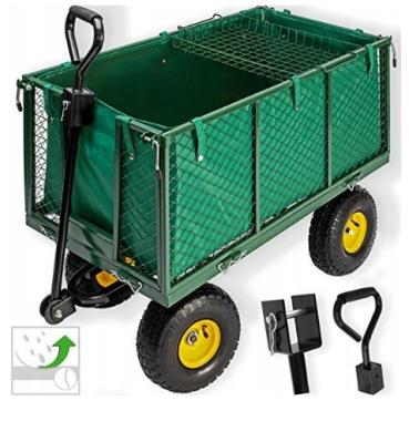 Садовая тележка тачка самосвал 4-колесный 200 л Siker TC1841 (350 кг) зеленый 