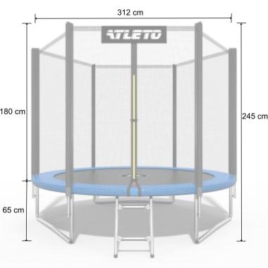  Батут дитячий з сіткою та драбинкою 312 см Atleto + подарунок м'ячик