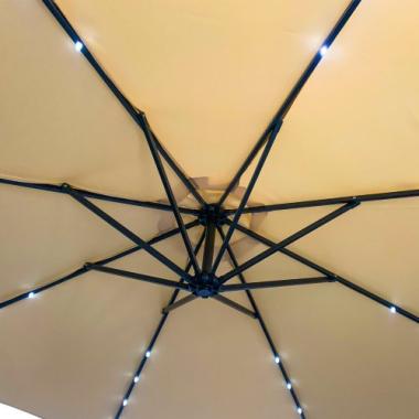  Парасоля садова з підсвіткою LED бежева Bonro B-7012LP 3м 8 спиць