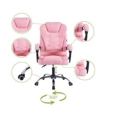 Кресло офисное на колесах Bonro BN-6070 розовое 