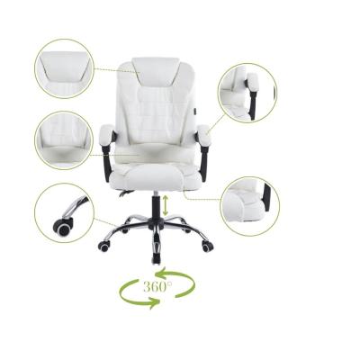 Кресло офисное на колесах Bonro BN-6070 белое 