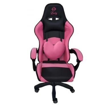  Крісло геймерське Bonro Lady 806 чорно-рожеве (004)