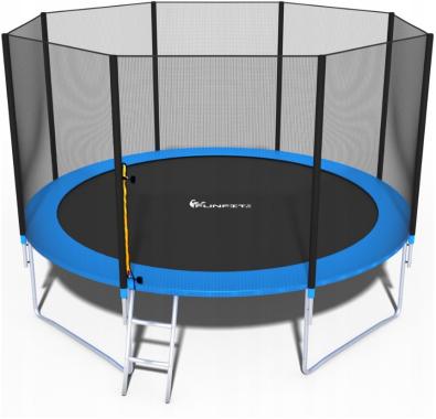 Батут FunFit 374 см с сеткой + лестница(2 места)  