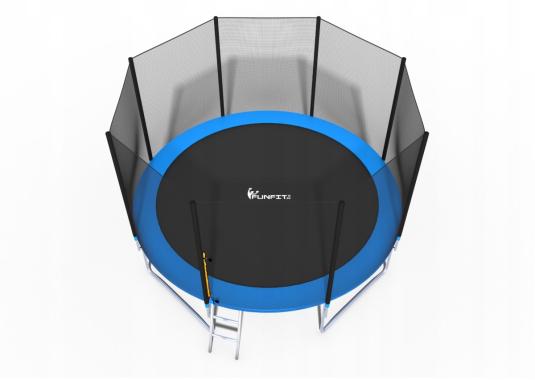 Батут FunFit 374 см с сеткой + лестница(2 места)  