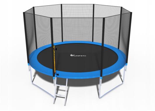 Батут FunFit 374 см с сеткой + лестница(2 места)  