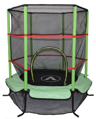 Детский батут Atleto 140 см с зеленой сеткой New 
