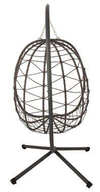 Подвесное кресло-качалка кокон Bonro B-015 черно-серое 