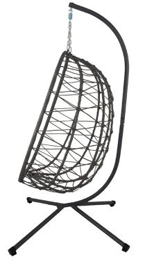 Подвесное кресло-качалка кокон Bonro B-015 черно-серое 