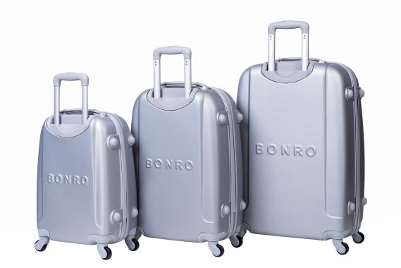 Чемодан Bonro Smile набор 3 шт. серебряный 