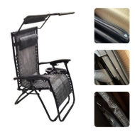 Шезлонг лежак Bonro SP-167A сірий з дашком (1873) - уцінений товар