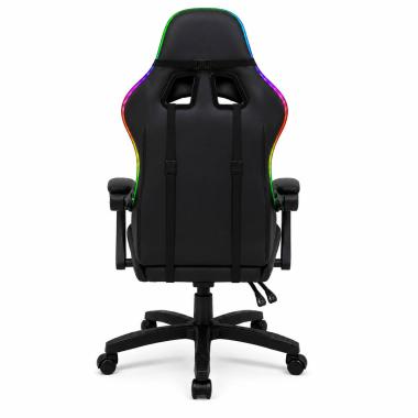  Комп'ютерне крісло Bonro Gamer з LED підсвіткою чорного кольору (B-149)