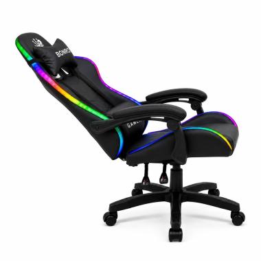  Комп'ютерне крісло Bonro Gamer з LED підсвіткою чорного кольору (B-149)
