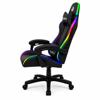  Комп'ютерне крісло Bonro Gamer з LED підсвіткою чорного кольору (B-149)