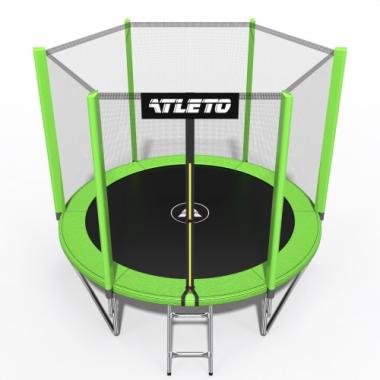  Батут дитячий з сіткою та драбинкою 312 см Atleto зелений + подарунок м'ячик
