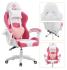 Кресло геймерское Bonro Lady 807 розово-белое 