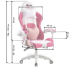 Кресло геймерское Bonro Lady 807 розово-белое 