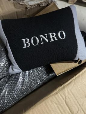 Крісло геймерське з тканини Bonro B-944 чорно-сіре + 2 подушки (1325) - уцінений товар