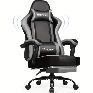  Крісло офісне з підставкою для ніг Bonro B-059 сіре