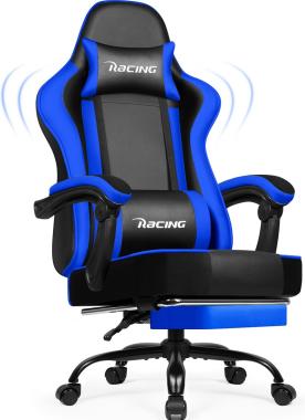  Крісло офісне з підставкою для ніг Bonro B-059 синє