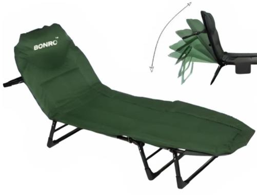 Шезлонг лежак кровать раскладная Bonro B2002-4 темно-зеленый (767) - уцененный товар 