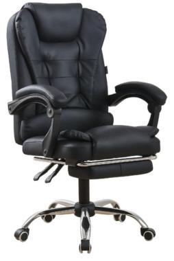  Крісло офісне на колесах Bonro B-6071 TPF чорне з підставкою для ніг