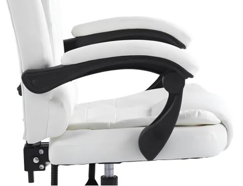  Крісло офісне на колесах Bonro B-6071 TPF біле з підставкою для ніг