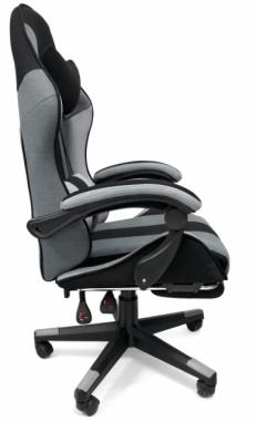 Кресло геймерское из ткани + 2 подушки Bonro B-963 черно-серое 