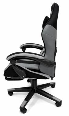 Кресло геймерское из ткани + 2 подушки Bonro B-963 черно-серое 