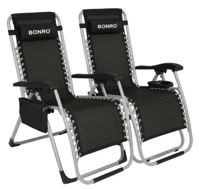 Шезлонги комплект 2шт Bonro BG-006 черный + карман 