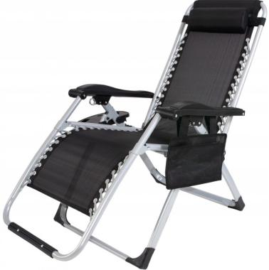 Шезлонг лежак Bonro BG-006 черный + карман 