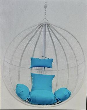  Підвісне крісло-гойдалка кокон Bonro 329 L (біло-сіре) (834) - уцінений товар