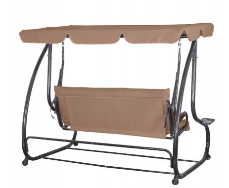 Гойдалка садовая Bonro Garden BW-002 коричневая 3 местная 