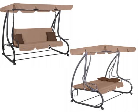 Гойдалка садовая Bonro Garden BW-002 коричневая 3 местная 