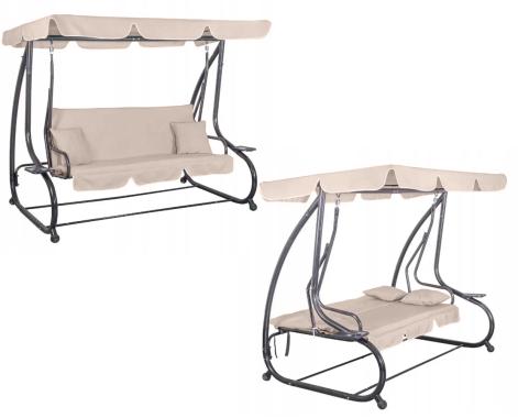 Гойдалка садовая Bonro Garden BW-002 бежевая 3 местная 