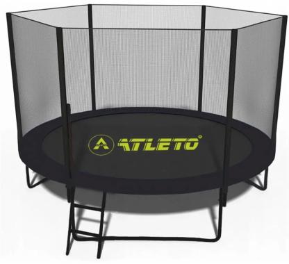  Батут з сіткою та драбинкою 252 см Atleto Black + подарунок м'ячик