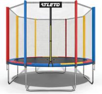 Батут Atleto 404 см с сеткой и стремянкой multikolor + подарок мячик