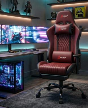  Геймерське крісло з підставкою для ніг Bonro 1002G червоне