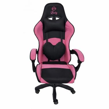 Кресло геймерское Bonro Lady 806 черно-розовое 