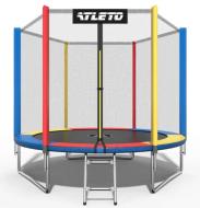 Батут Atleto 183 см з сіткою та драбинкою multikolor