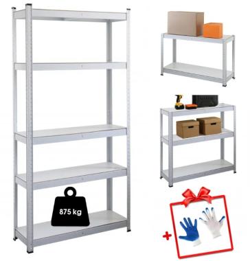 Стеллаж металлический 180х90х40 Siker GoodTool P9040L белый 5 полок (1033) - уцененный товар 