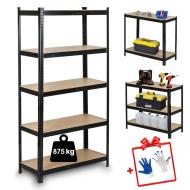 Стеллаж металлический 180х90х40 P9040 Siker GoodTool черный 5 полок (1404) - уцененный товар