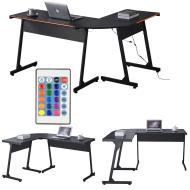 Геймерский игровой компьютерный стол с подсветкой 15 мм Bonro B-09 черный RGB LED